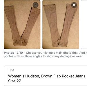 Women’s Hudson brown flap pocket jeans size 27